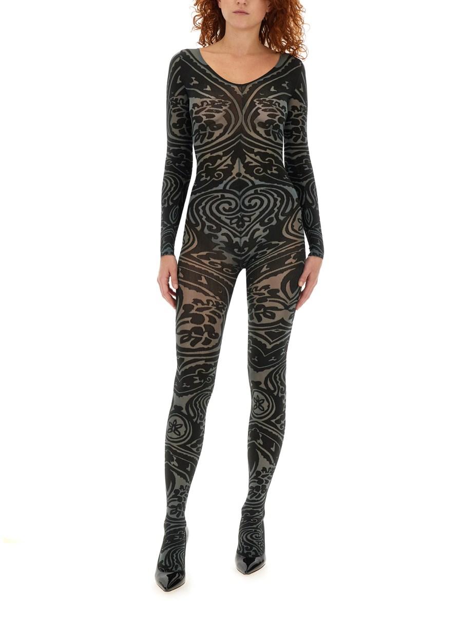ETRO X WOLFORD BODYSUIT ETRO X WOLFORD IN NYLON CON MOTIVO PAISLEY TATTOO