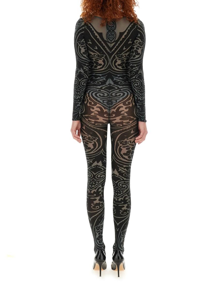ETRO X WOLFORD BODYSUIT ETRO X WOLFORD IN NYLON CON MOTIVO PAISLEY TATTOO
