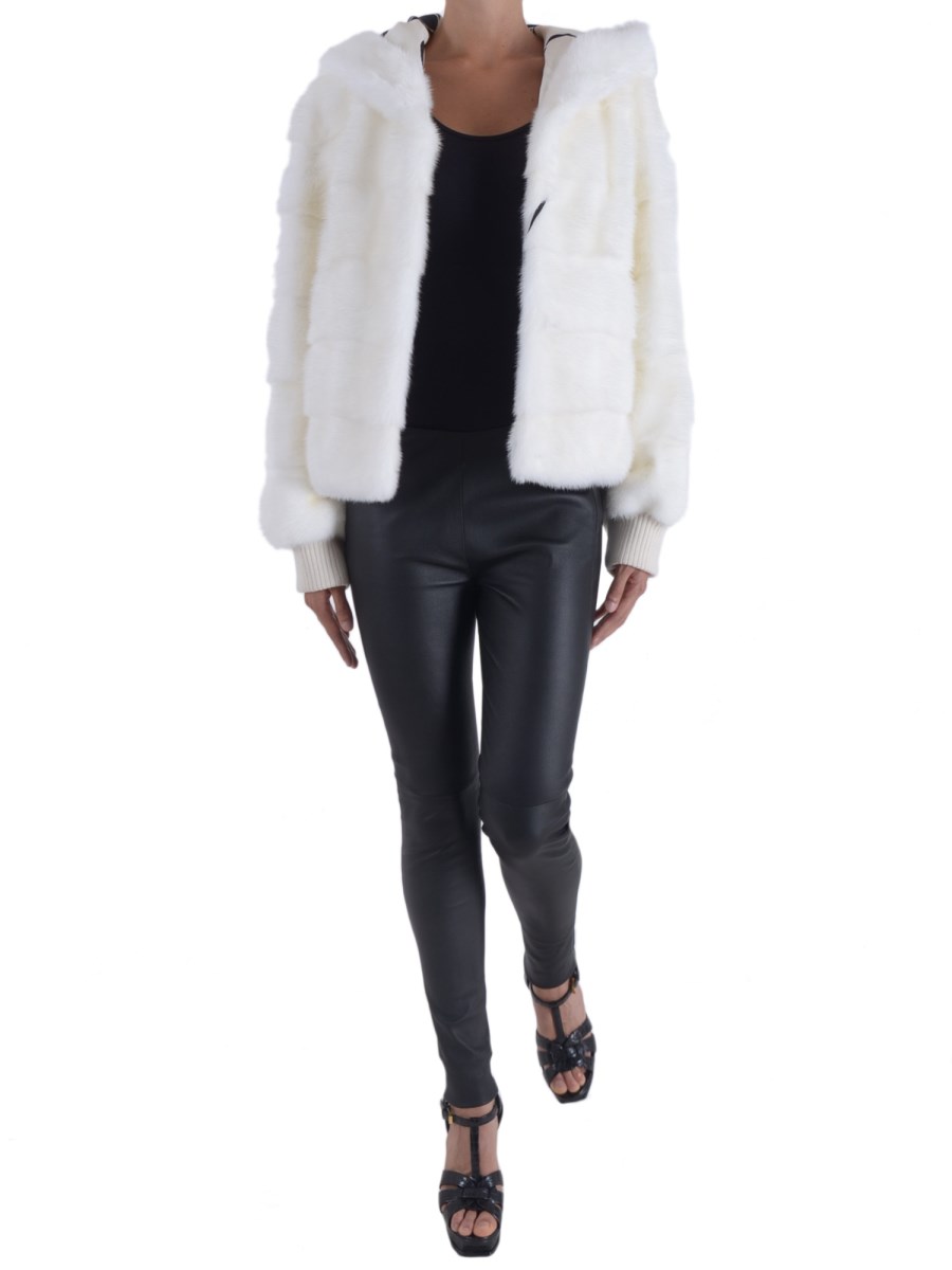 SIMONETTA RAVIZZA BOMBER DEAN IN VISONE CON CAPPUCCIO