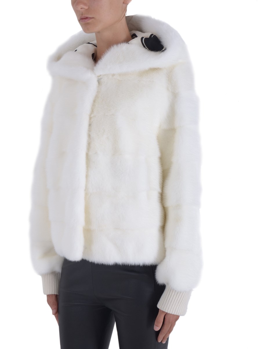 SIMONETTA RAVIZZA BOMBER DEAN IN VISONE CON CAPPUCCIO
