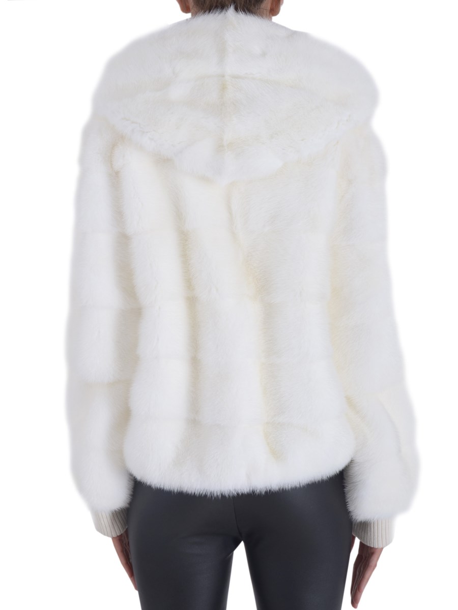 SIMONETTA RAVIZZA BOMBER DEAN IN VISONE CON CAPPUCCIO