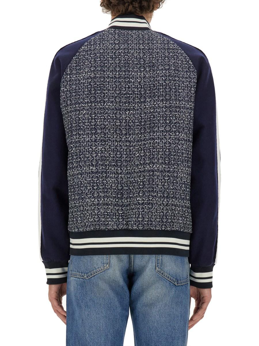 VALENTINO BOMBER IN TWEED DI COTONE E VISCOSA CON PATCH "VLOGO SIGNATURE"
