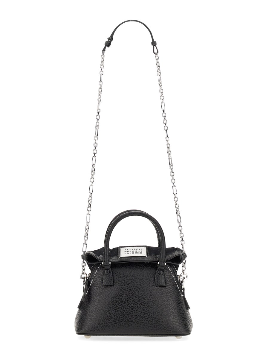MAISON MARGIELA BORSA "5AC MICRO" IN PELLE GOFFRATA CON TRACOLLA IN CATENA