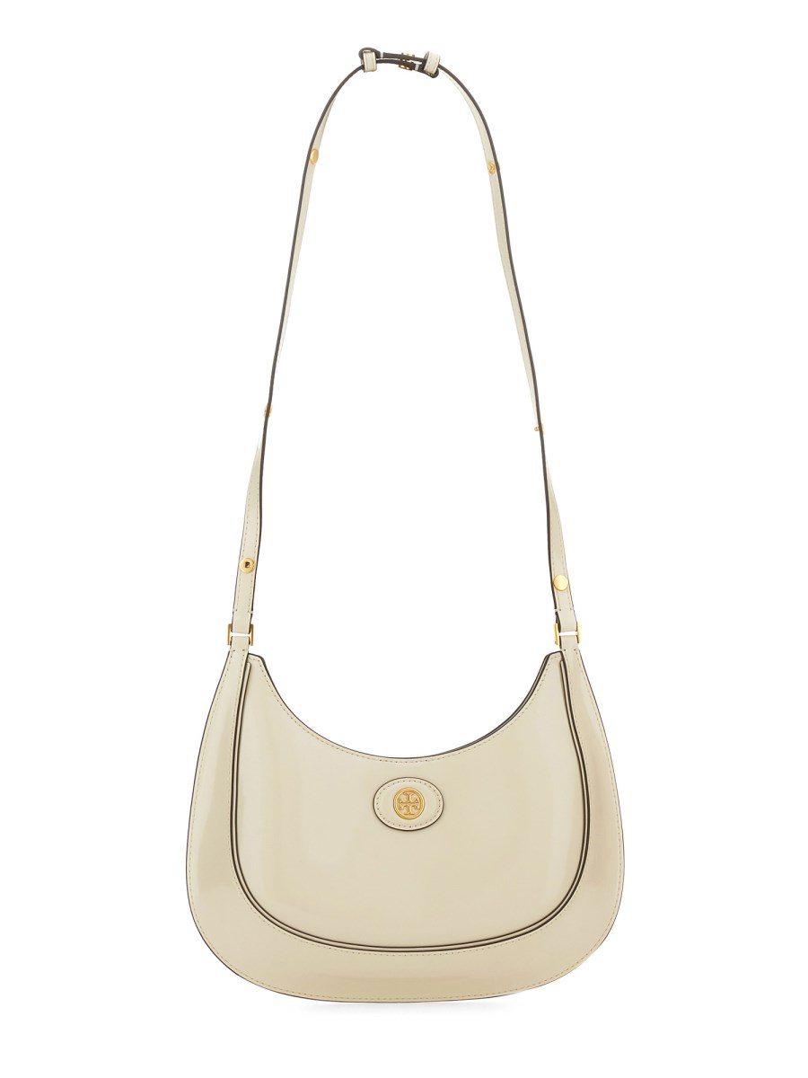 TORY BURCH BORSA A MEZZALUNA ROBINSON IN PELLE SPAZZOLATA