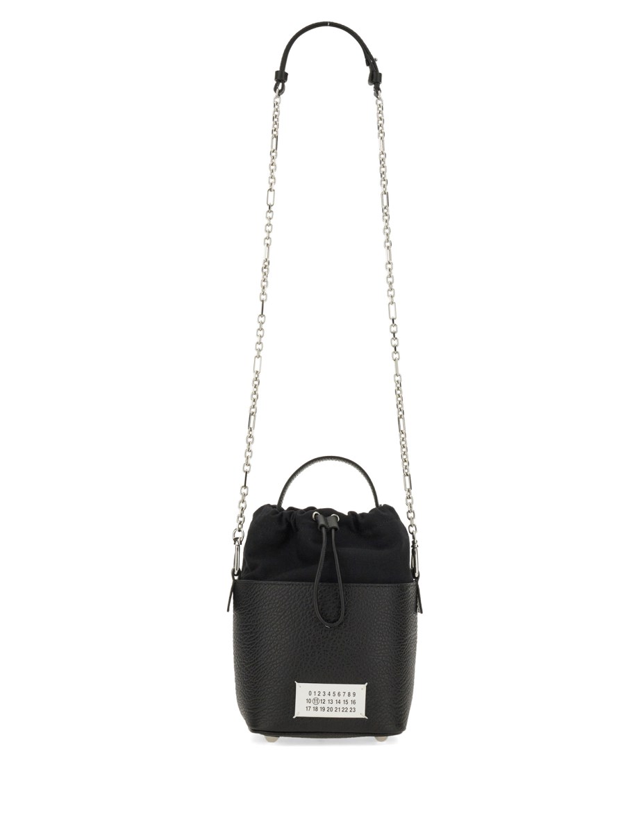 MAISON MARGIELA BORSA A SECCHIELLO 5AC IN PELLE E CANVAS