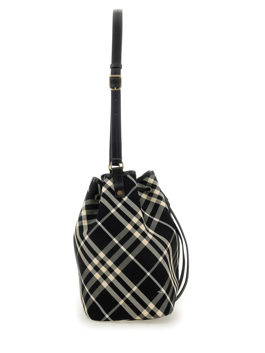 BURBERRY BORSA A SECCHIELLO MEDIA CHECK IN TWILL DI COTONE