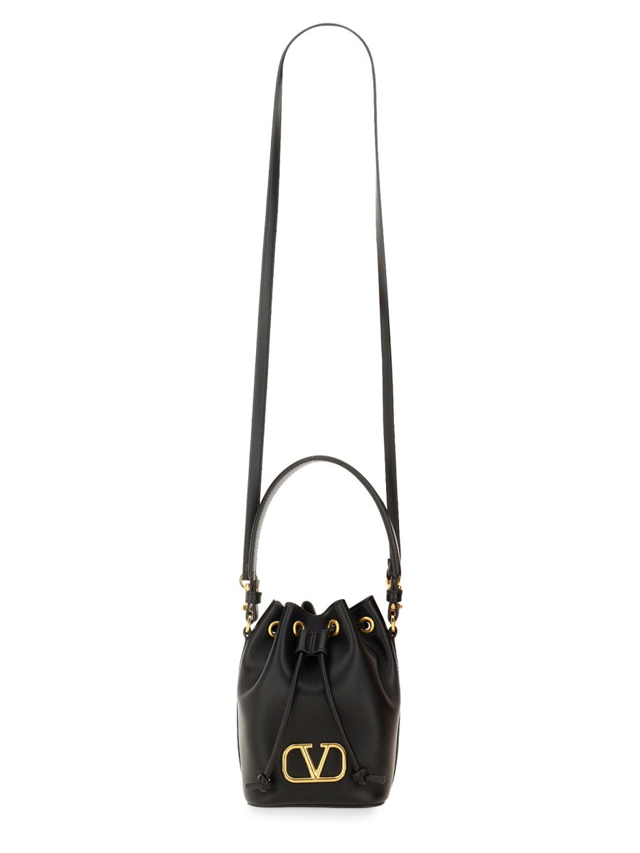 VALENTINO GARAVANI BORSA A SECCHIELLO "VLOGO SINGATURE" MINI IN NAPPA