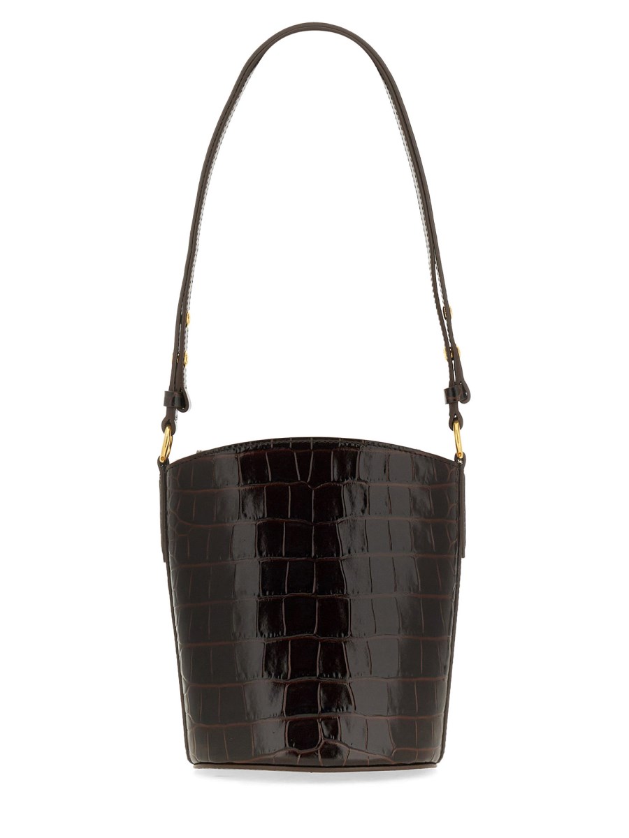 TOM FORD BORSA A SECCHIELLO "WHITNEY" SMALL IN PELLE EFFETTO COCCO