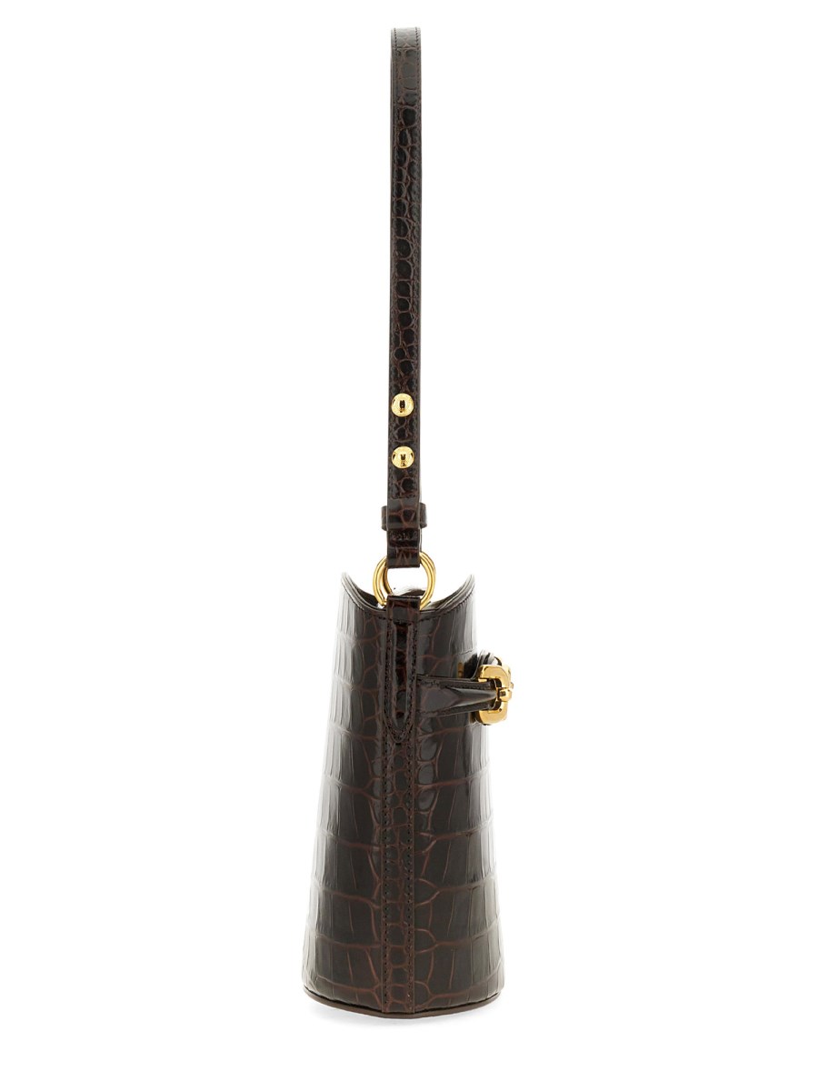 TOM FORD BORSA A SECCHIELLO "WHITNEY" SMALL IN PELLE EFFETTO COCCO