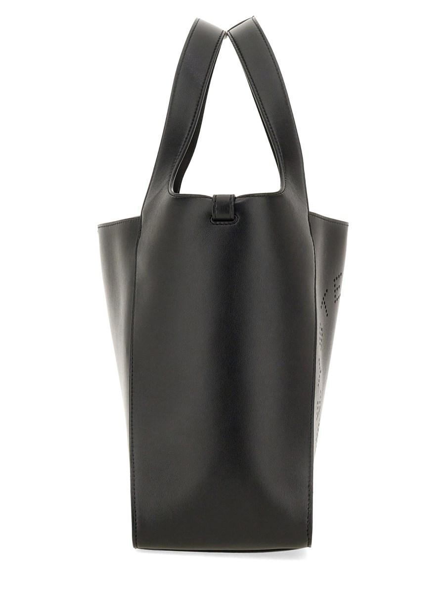 STELLA McCARTNEY BORSA A TRACOLLA IN ALTER MAT CON LOGO TRAFORATO