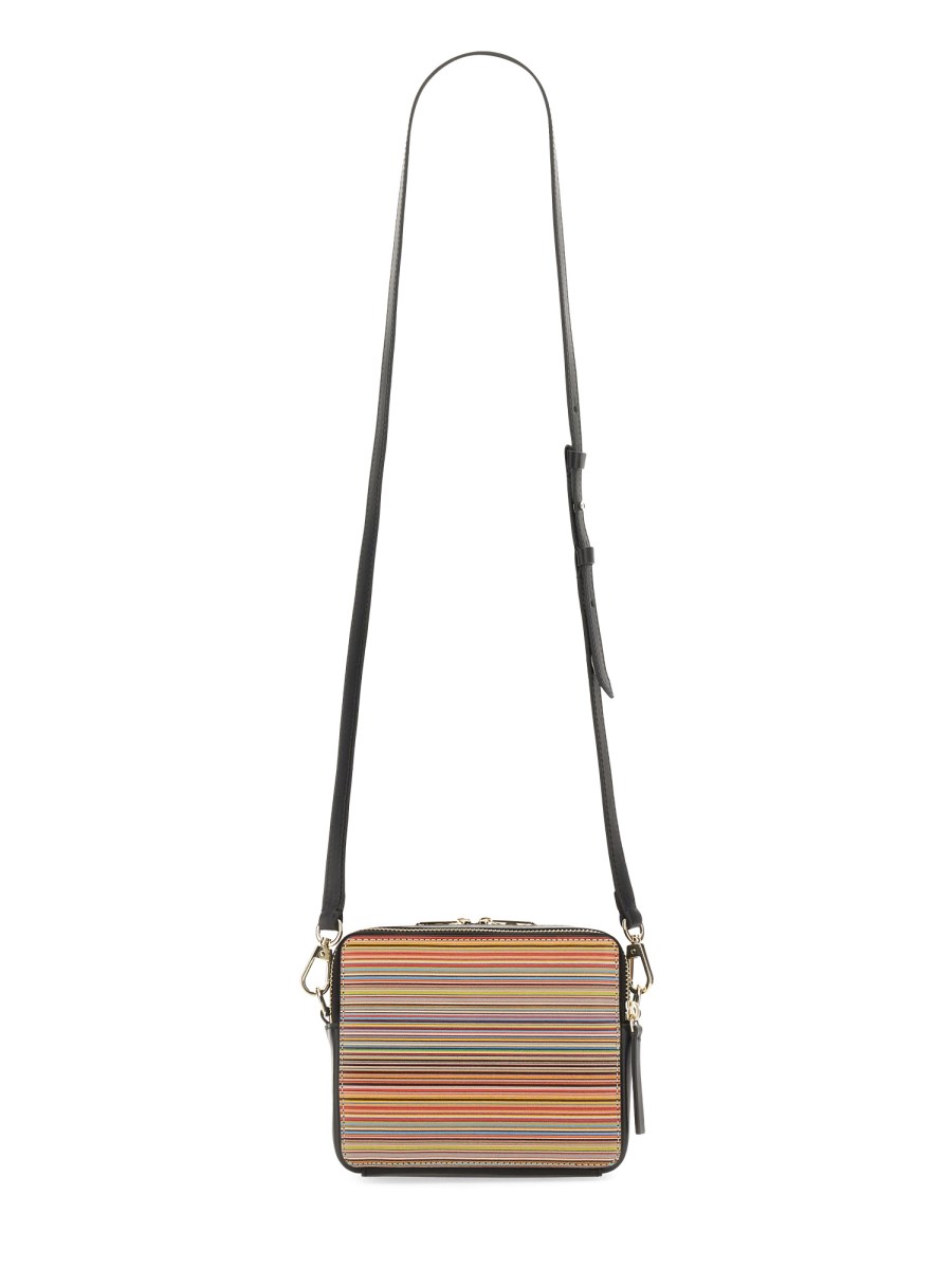 PAUL SMITH BORSA A TRACOLLA "SIGNATURE STRIPE" IN PELLE