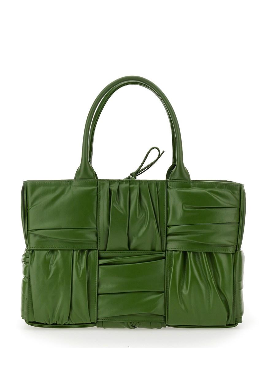 BOTTEGA VENETA BORSA "ARCO" TOTE PICCOLA IN PELLE CON MOTIVO INTRECCIATO FOULARD
