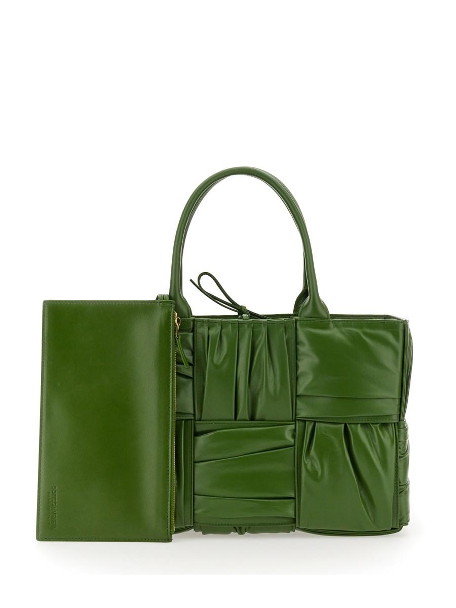 BOTTEGA VENETA BORSA "ARCO" TOTE PICCOLA IN PELLE CON MOTIVO INTRECCIATO FOULARD