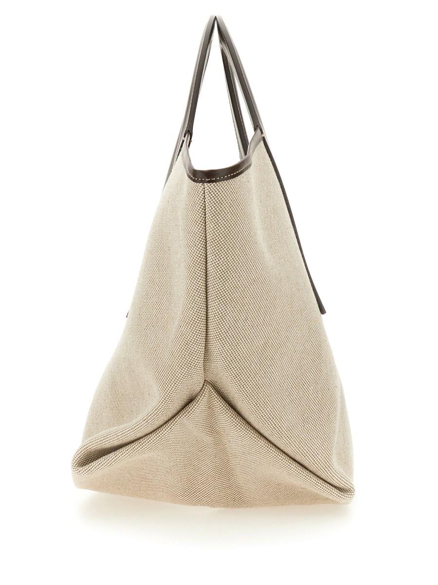 HEREU BORSA "CALA" SMALL IN TELA DI COTONE CON PROFILO IN PELLE