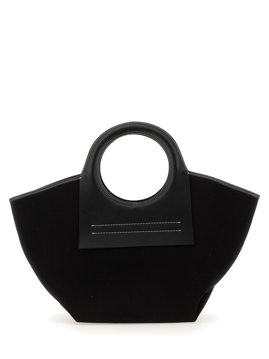 HEREU BORSA "CALA" SMALL IN TELA DI COTONE CON PROFILO IN PELLE