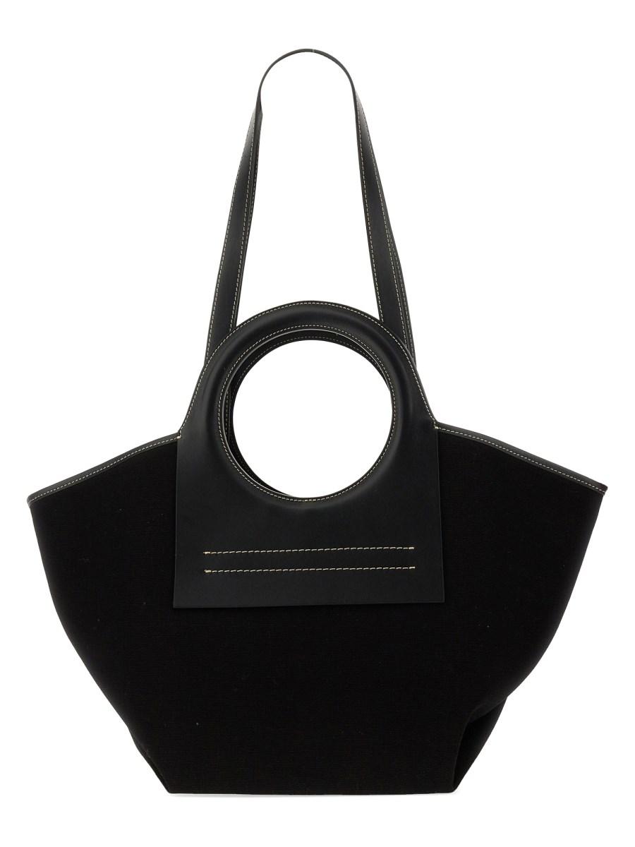 HEREU BORSA "CALA" SMALL IN TELA DI COTONE CON PROFILO IN PELLE
