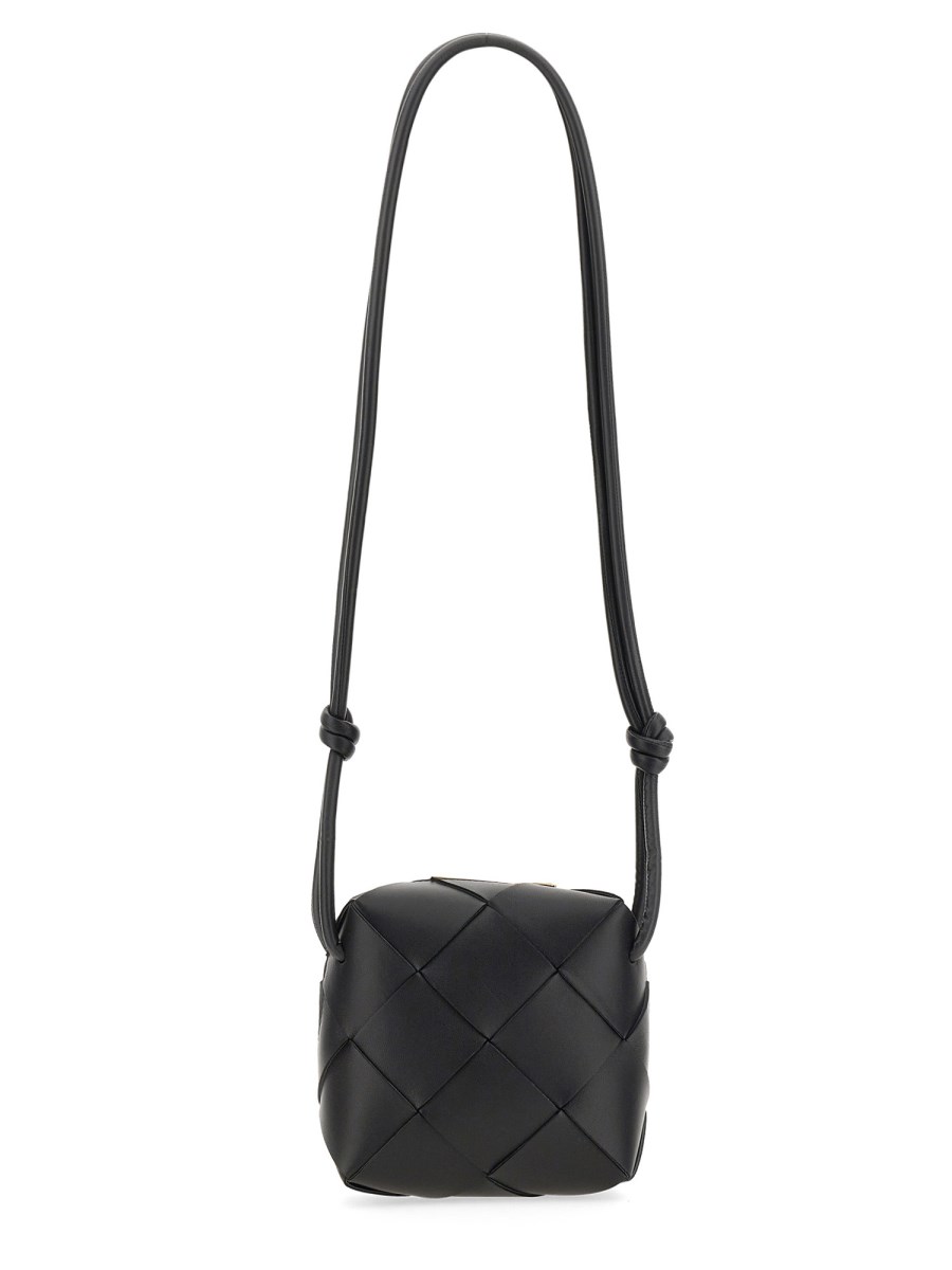 BOTTEGA VENETA BORSA "CAMERA BAG CASSETTE" PICCOLA IN PELLE INTRECCIATA