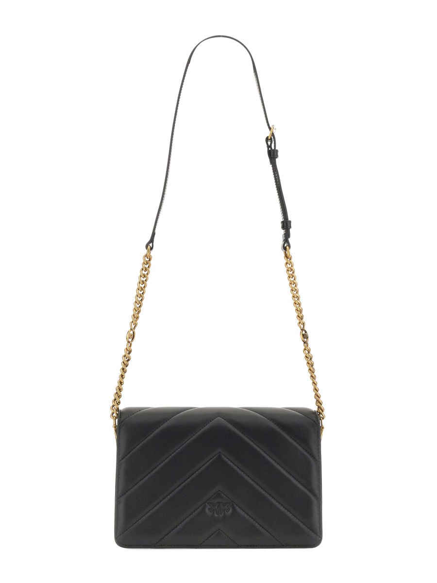 PINKO BORSA "CLASSIC LOVE CLICK" IN NAPPA TRAPUNTATA CON MOTIVO CHEVRON
