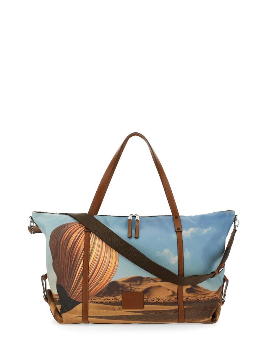 PAUL SMITH BORSA CON STAMPA "SIGNATURE STRIPE BALLOON" IN TELA
