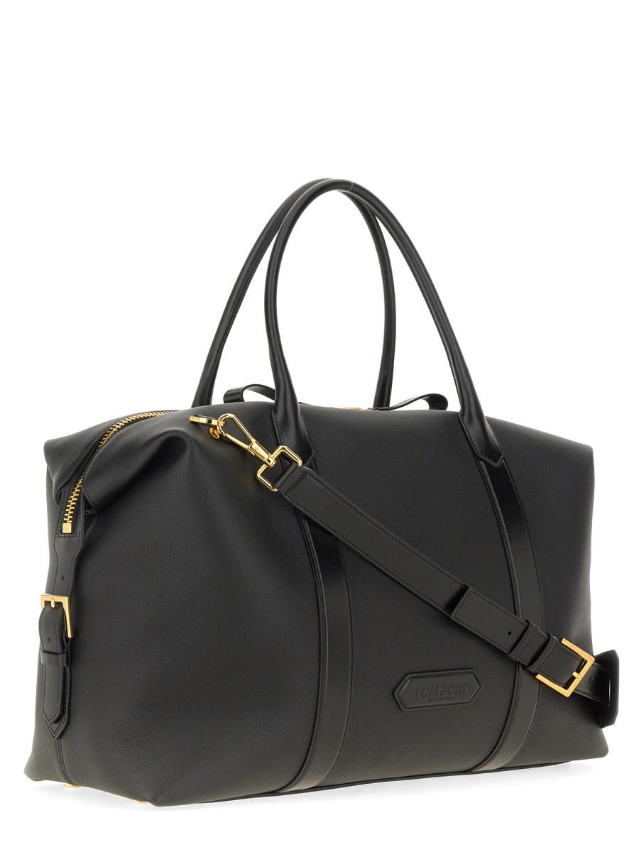 TOM FORD BORSA DA VIAGGIO IN PELLE CON FIBBIA LATERALE