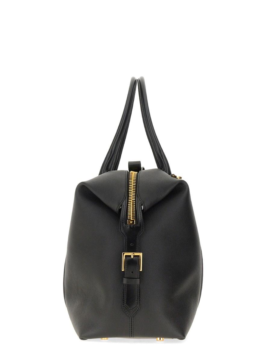 TOM FORD BORSA DA VIAGGIO IN PELLE CON FIBBIA LATERALE