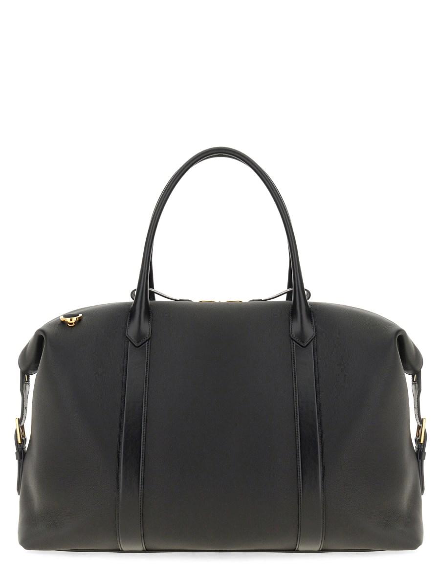 TOM FORD BORSA DA VIAGGIO IN PELLE CON FIBBIA LATERALE