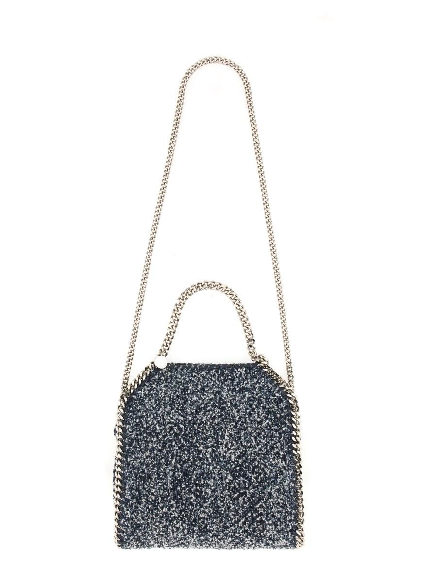 STELLA McCARTNEY BORSA "FALABELLA" MINI IN TWEED ECO DENIM