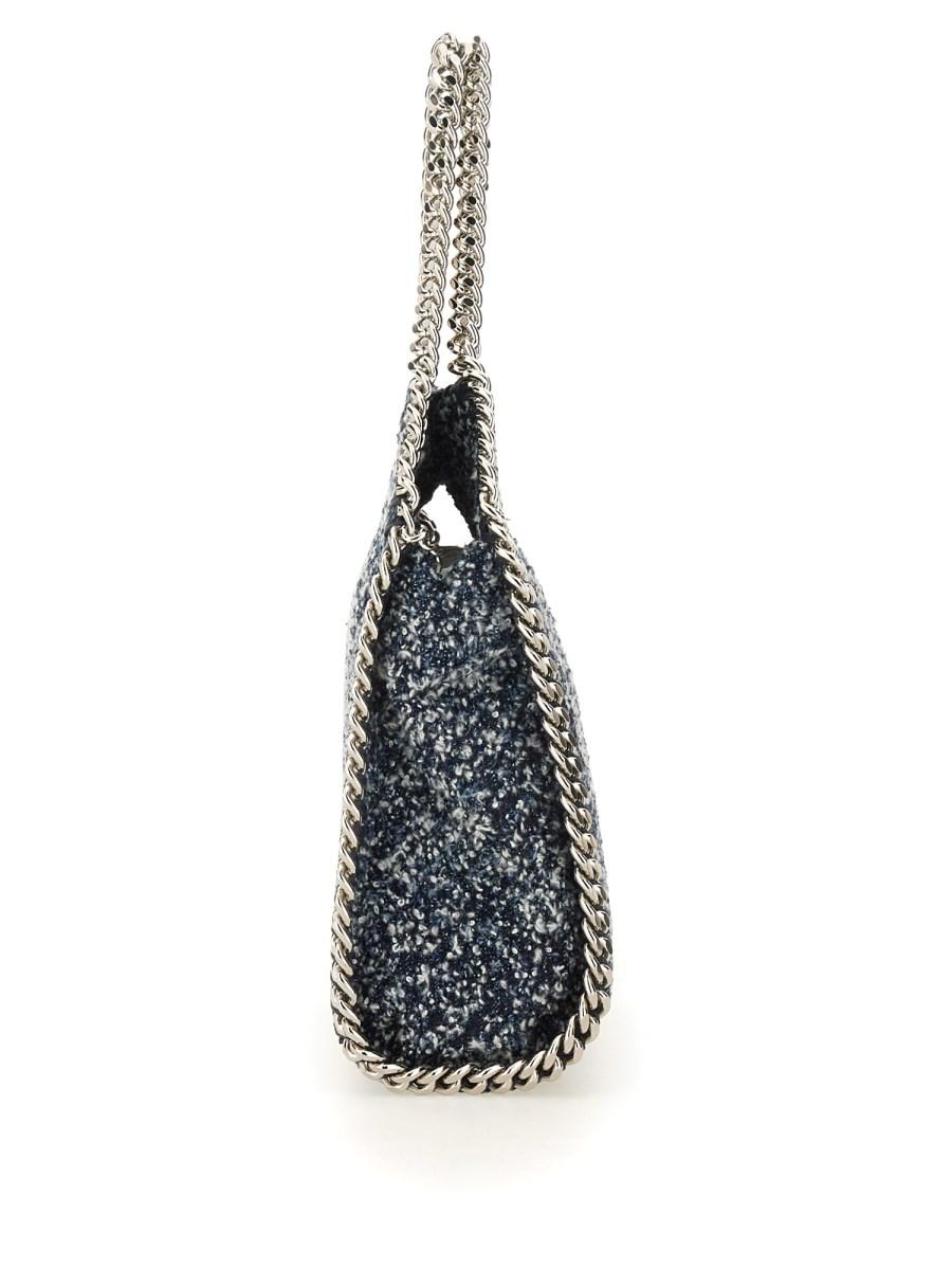 STELLA McCARTNEY BORSA "FALABELLA" MINI IN TWEED ECO DENIM