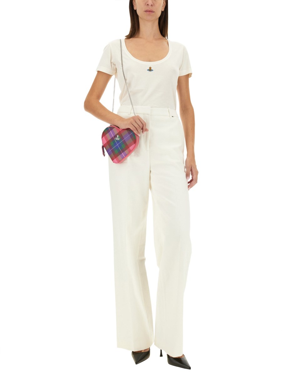 VIVIENNE WESTWOOD BORSA "HEART" TARTAN CANDY CON CATENA