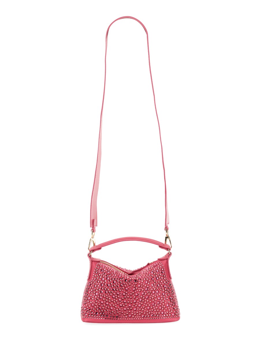 LEONIE HANNE X LIU JO BORSA HOBO MINI IN RASO CON STRASS