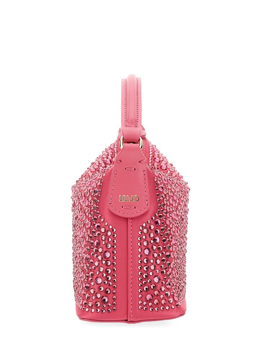 LEONIE HANNE X LIU JO BORSA HOBO MINI IN RASO CON STRASS