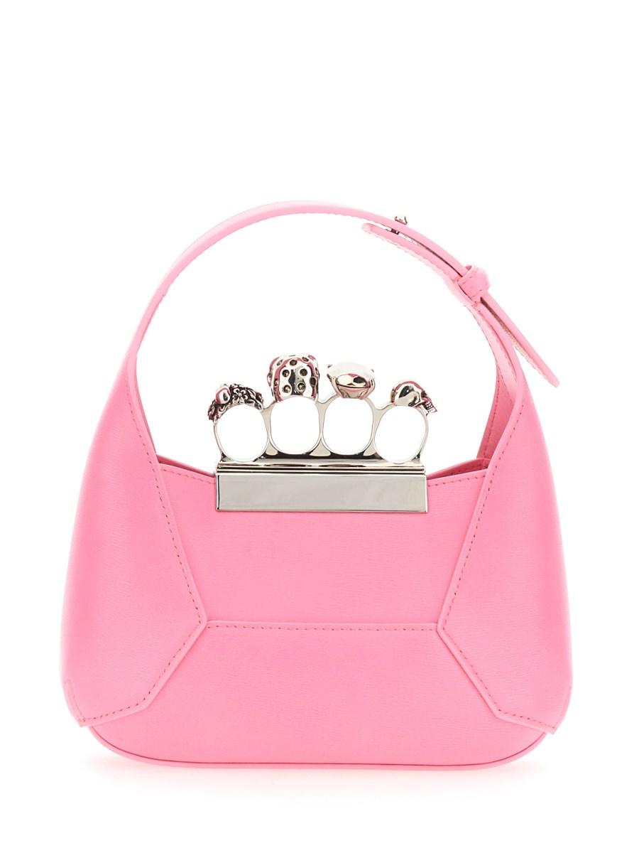 ALEXANDER McQUEEN BORSA HOBO MINI JEWELLED IN PELLE