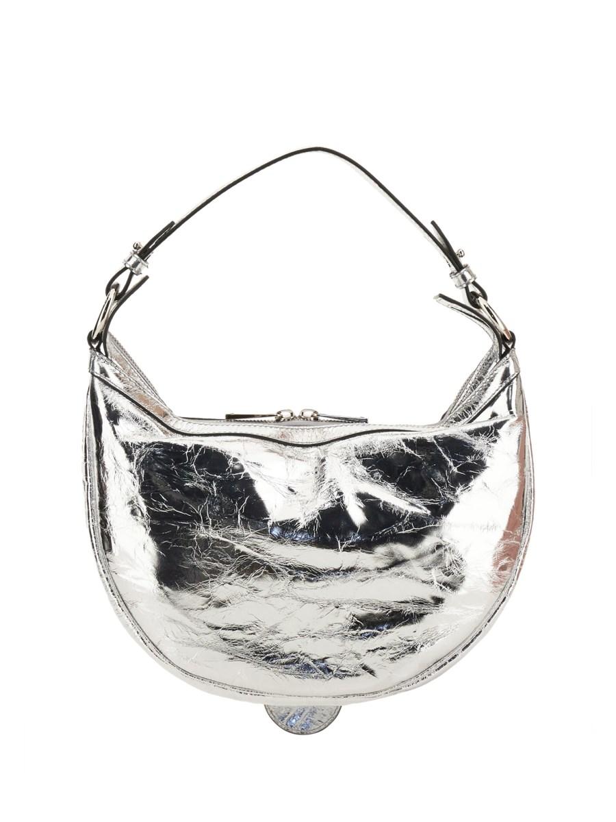 VERSACE BORSA HOBO PICCOLA REPEAT IN PELLE METALLIZZATA