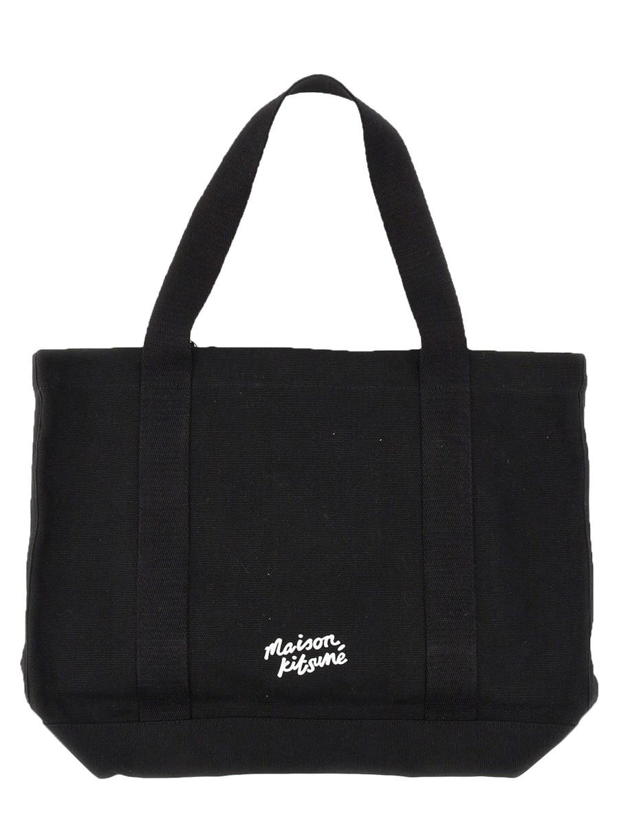 MAISON KITSUNÉ BORSA IN TELA DI COTONE CON STAMPA FOX HEAD