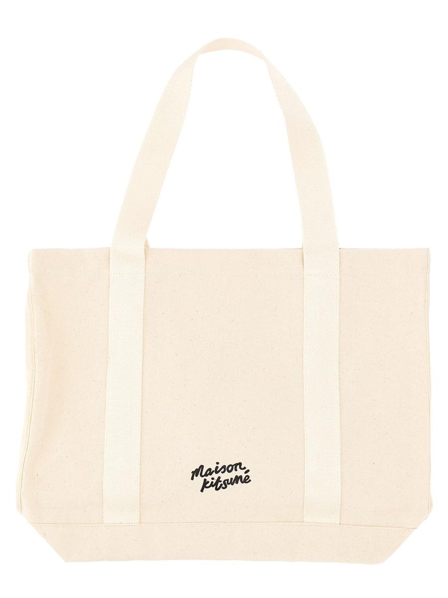 MAISON KITSUNÉ BORSA IN TELA DI COTONE CON STAMPA FOX HEAD