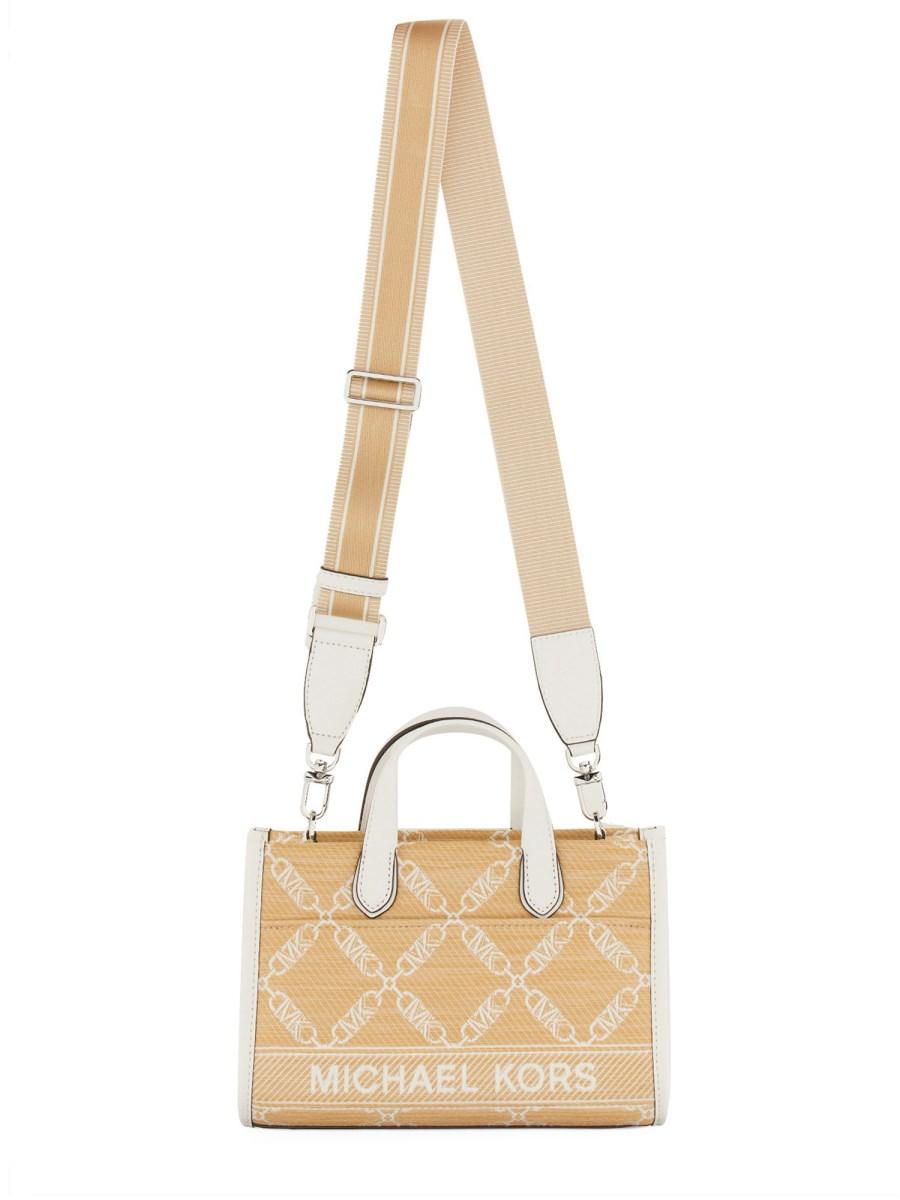 MICHAEL BY MICHAEL KORS BORSA MESSENGER GIGI SMALL IN PAGLIA CON LOGO JACQUARD