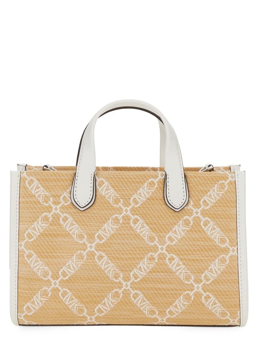MICHAEL BY MICHAEL KORS BORSA MESSENGER GIGI SMALL IN PAGLIA CON LOGO JACQUARD