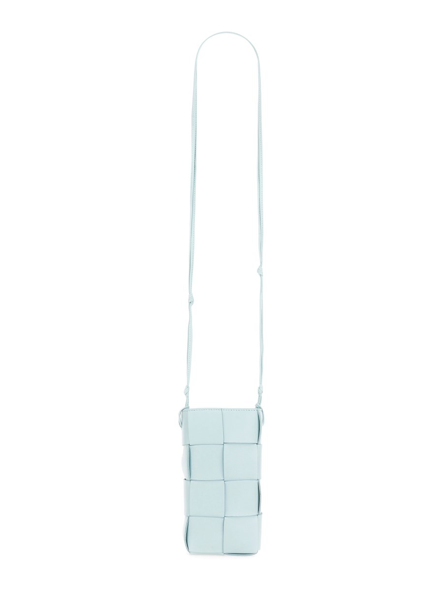 BOTTEGA VENETA BORSA MINI CASSETTE CROSS-BODY IN PELLE CON MOTIVO INTRECCIATO