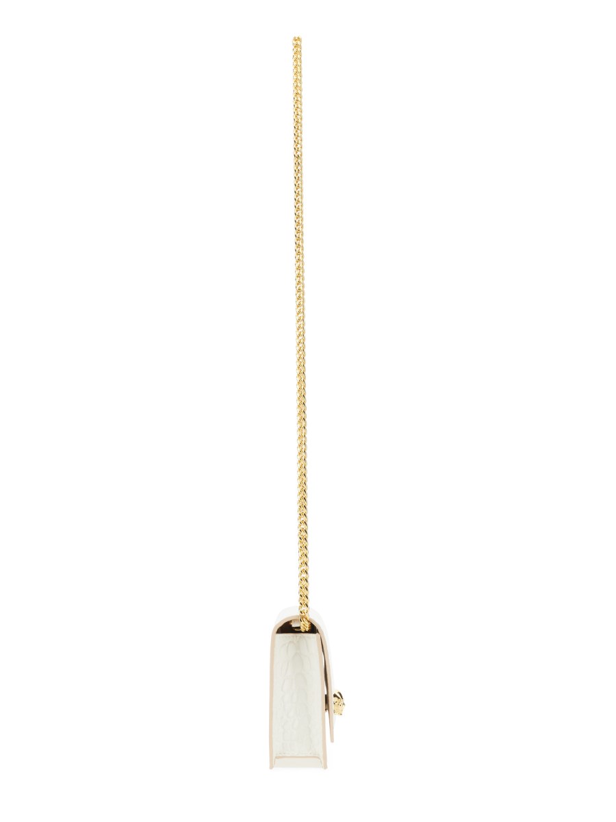 ALEXANDER McQUEEN BORSA MINI SKULL IN PELLE CON STAMPA COCCO