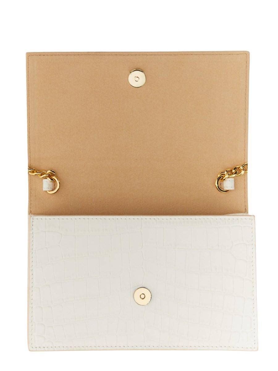 ALEXANDER McQUEEN BORSA MINI SKULL IN PELLE CON STAMPA COCCO