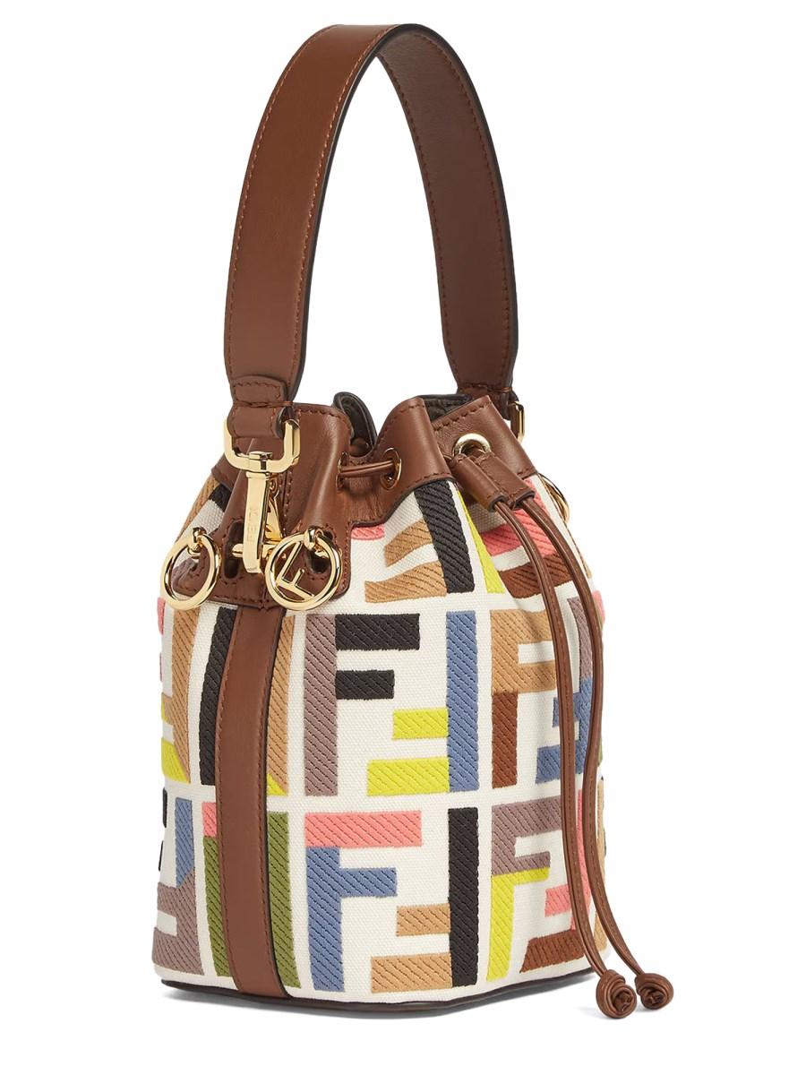 FENDI BORSA "MON TRESOR" MINI IN CANVAS CON MOTIVO FF