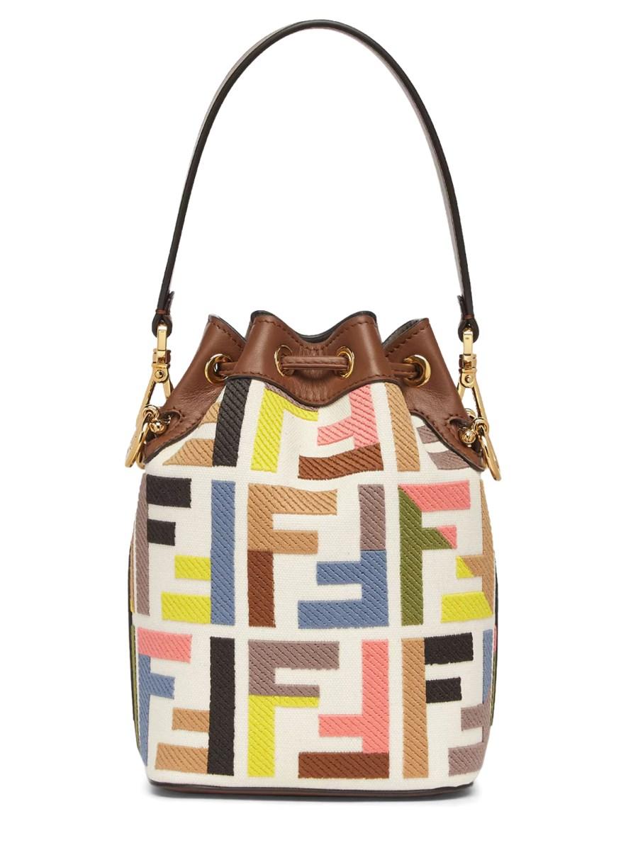 FENDI BORSA "MON TRESOR" MINI IN CANVAS CON MOTIVO FF