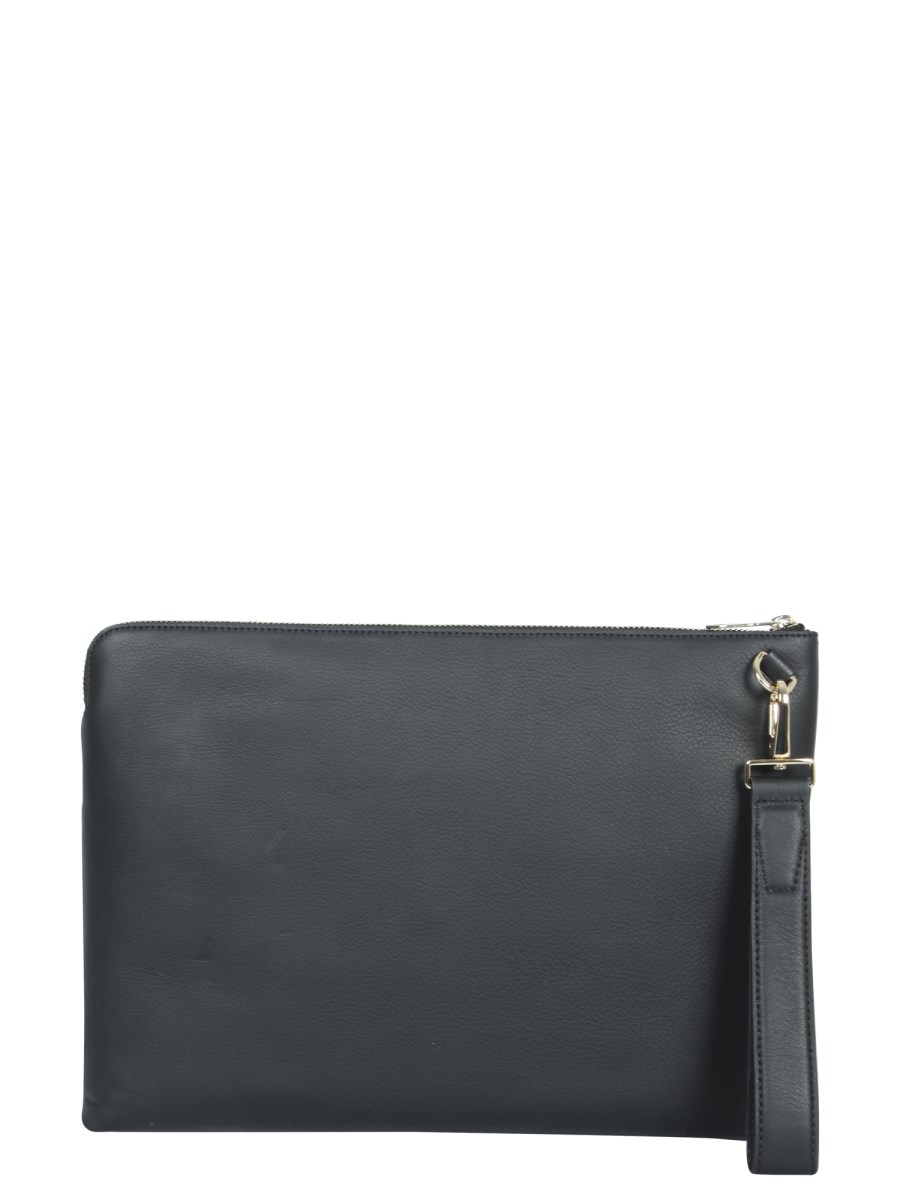 PAUL SMITH BORSA PORTA DOCUMENTI IN PELLE CON DETTAGLIO A RIGHE