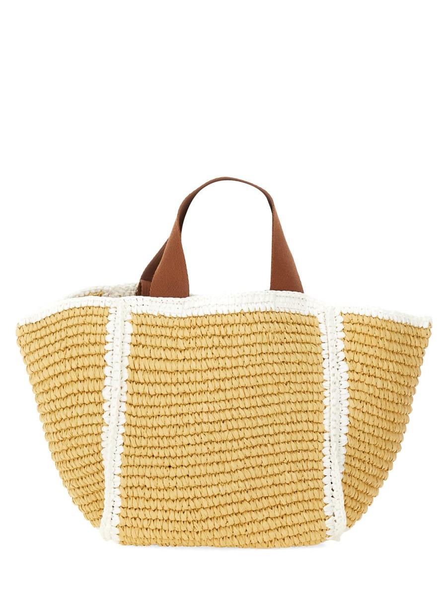 MARNI BORSA SHOPPER "SILLO" SMALL IN MAGLIA MACRAME EFFETTO RAFIA