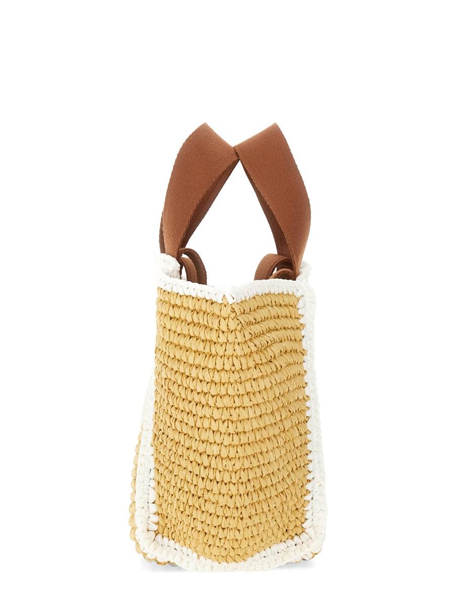 MARNI BORSA SHOPPER "SILLO" SMALL IN MAGLIA MACRAME EFFETTO RAFIA