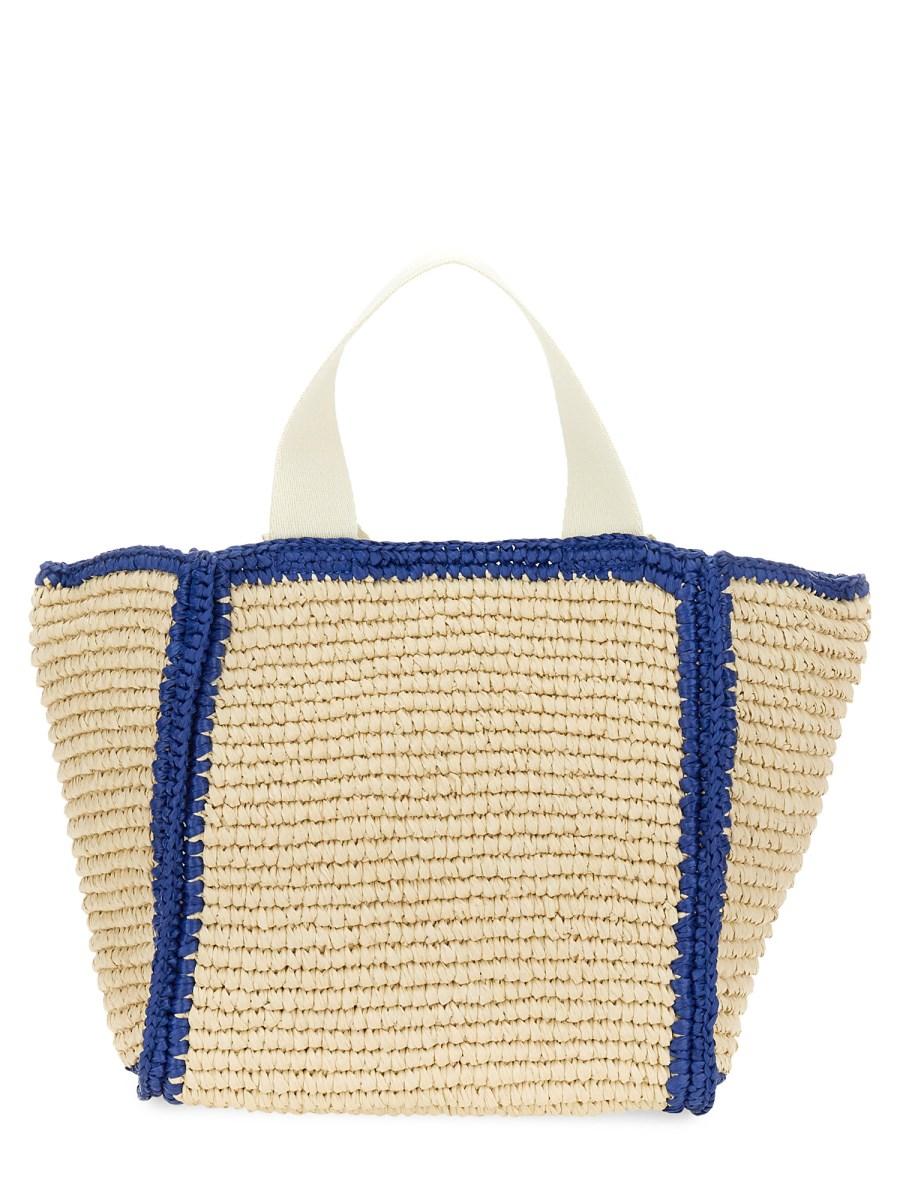 MARNI BORSA SHOPPER "SILLO" SMALL IN MAGLIA MACRAME EFFETTO RAFIA