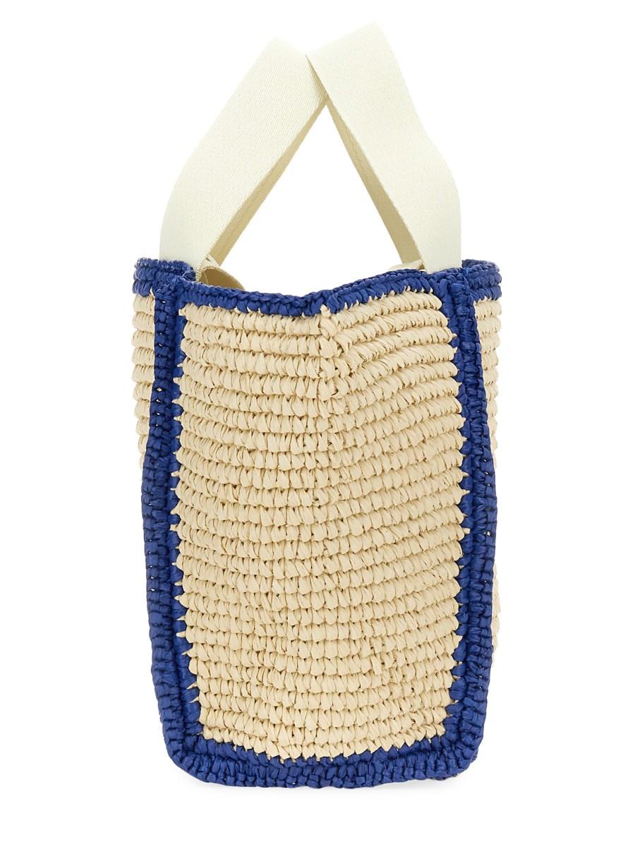 MARNI BORSA SHOPPER "SILLO" SMALL IN MAGLIA MACRAME EFFETTO RAFIA