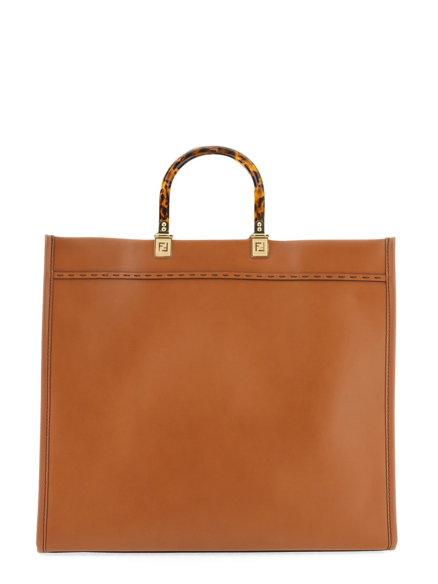 FENDI BORSA SHOPPER SUNSHINE MEDIUM IN PELLE CON STAMPA LOGO