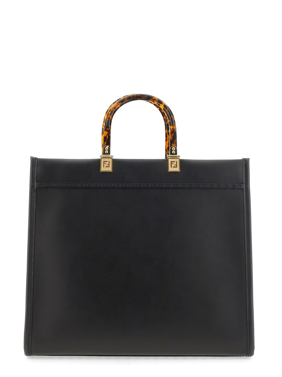 FENDI BORSA SHOPPER SUNSHINE MEDIUM IN PELLE CON STAMPA LOGO