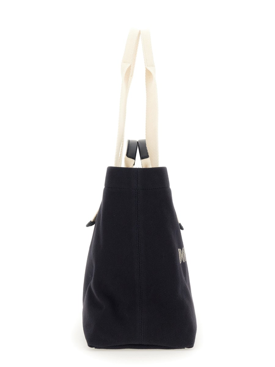 DOLCE & GABBANA BORSA SHOPPING IN DRILL DI COTONE CON LOGO